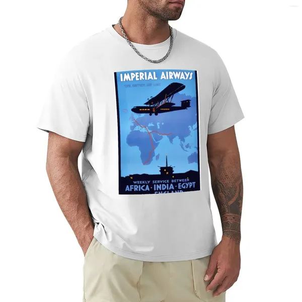 Polos Men's Polos Imperial Airways Poster de publicidade vintage Restaurado Animal Príffor Boys Summer Tops Edition Mens Tir