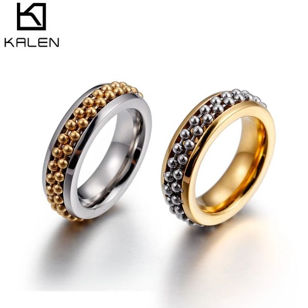 Группы Kalen Dubai нержавеющая сталь Bague Femme Золотой серебряный цвет