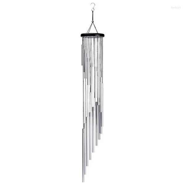 Dekorative Figuren Wind Chime Garten 18 Silber Metallrohre und Haken für die Terrasse Außendekoration Home Easy Install