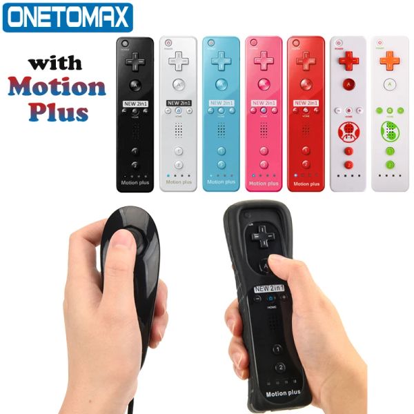 GamePads 2pcs Controlador remoto com movimento mais para o gamepad sem fio Nintendo Wii Nunchuck para Nintend Wii Joystick Joypad