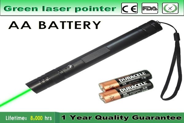 Hochwertiger Zeiger AA Batterie Tragbare Astronomie Hochleistungsstärke 5 MW Green Laser Pointer Tactical Pen Lazer Pointer sichtbarer Strahl PET 4711003
