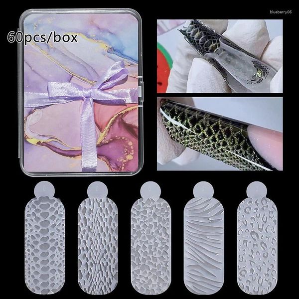 Secadores de unhas 60pcs formas duplas unhas touch cristais moldes de silicone para criar design de alívio no universal reutilizável