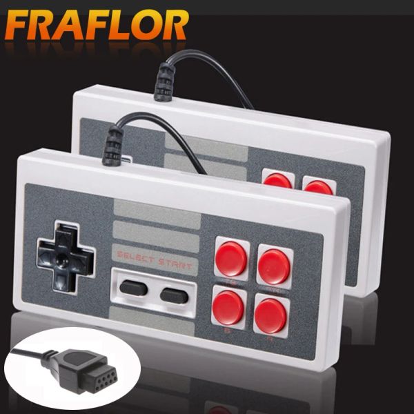 Consoles 2 PCs 4 Red Button Game Controller para mini TV Handheld Video Game Console para Joypad Gamepad 9 Pin 8 Bits Games Console Pads