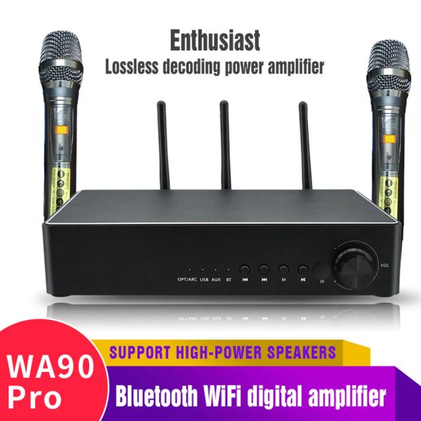 Adapter WA90 Pro Bluetooth 5.0 HiFi -Verstärker Es9023dac Decoder TPA3251 175W*2 Hochleistungsmusikverstärker NE5532 OP Amp Home KTV Mix