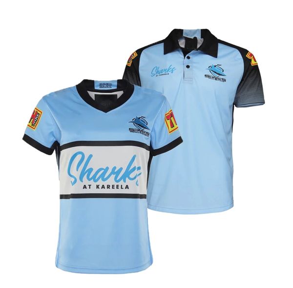 Rugby 2021 Cronullasutherland Sharks Réplica masculina Jersey Rugby Tshirt S5xl