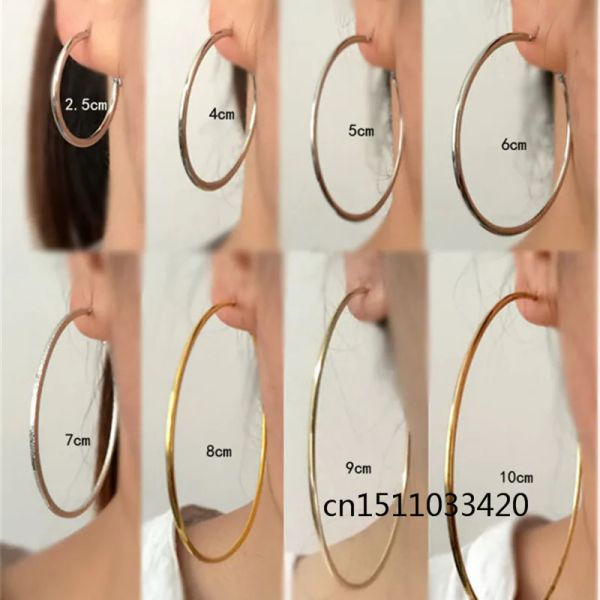 Ohrringe Hoop Ohrringe für Frauen Modemarke Super große große kleine Kreis Roségold Silber Schwarzes Schichten heißer klassischer Trend übertreiben