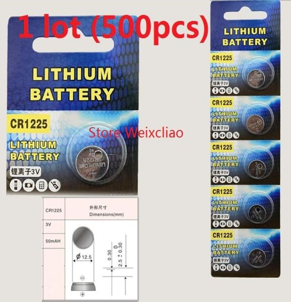 500pcs 1 lote CR1225 3V Botão de botão de lítio Bateria de célula Cr 1225 3 Volt Baterias de moeda Liion 4679147
