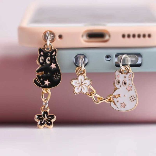 Telefone celular Anti-poeira Gadgets CAT POLE POLE POLE CHARM KAWAI CARTO ANTI ANTIPO PAIR PENDE