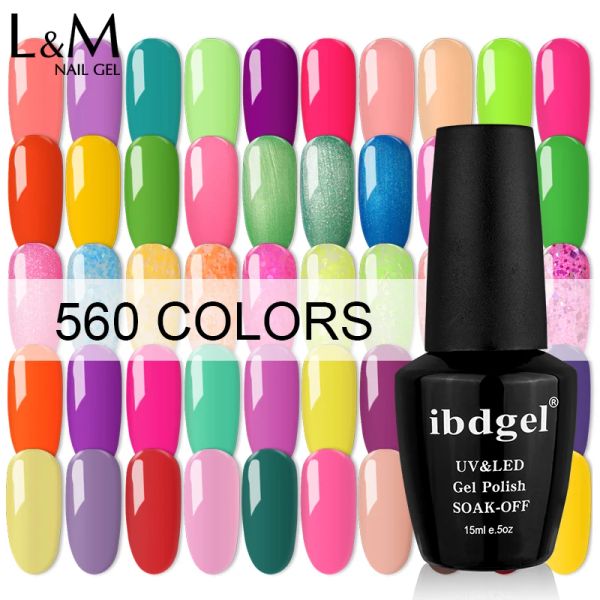 Kit ibdgel 560 colori da 15 ml Accessori per chiodo polacchi gel per chiodo semipermanent nail art chioda immergersi fuori gel a led gel unghie venalisa