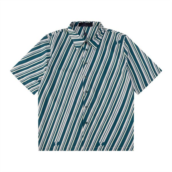 Camicia da uomo camicia flessibile colletto slim fit camicie a maniche corte designer marchio marchio lettere di modello a quadri stampa primavera giri casual abiti da uomo di lusso casual t2 senza stringhi