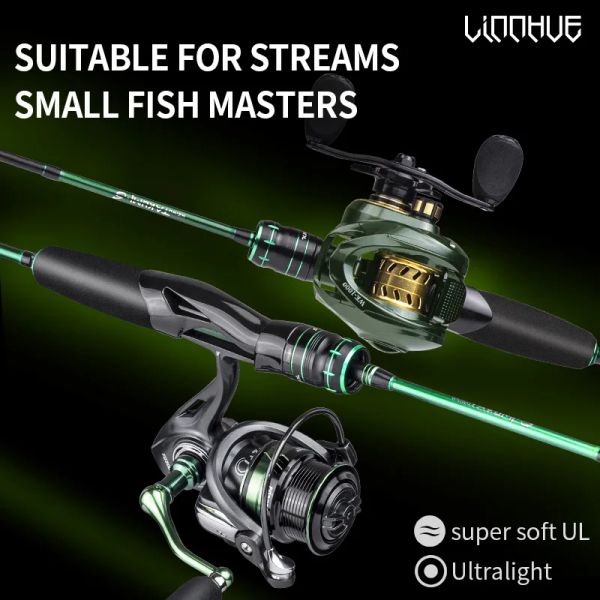 Accessoires Linnhue 1,8m Fischereistabbaitcasting -Stange und Reel -Kombination mit 30 lb 40 lb 50lb Nylon Line Baitcasting Reel Lure Rod Fishing Roll