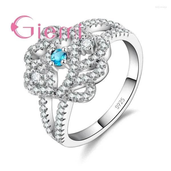 Кластерные кольца высочайшего качества оптовой модной свадьбы обручальный палец для женщин 925 серебряный серебряный серебряный