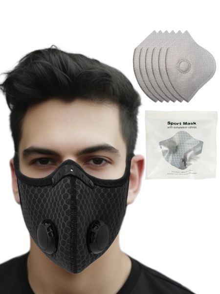 Masken Radsportmasken für Männer Outdoor -Sportstaub Gesichtsmaske mit zusätzlichen 6 aktivierten Kohlenstofffiltern für Holzbearbeitung Bau