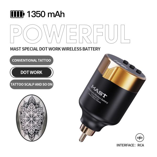 Lieferungen Mast Mast Drei Modus Wireless RCA -Batterie schnell Ladung Leichtes leichter wiederaufladbarer LCD -Bildschirm Tattoo Kopfhaut Stromversorgungsversorgung