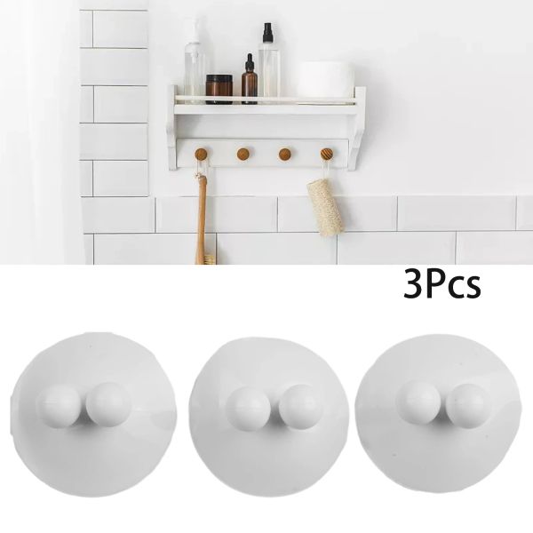 Teste 3pcs Punchfree Wall monted Storage Hook con up tacchino di alimentari universali portamette spazzolino spazzolino silicone bianco