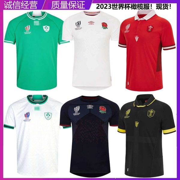 Men Jersey Copa do Mundo Irlanda Inglaterra Wales Home and Away Mangas curtas Jerseys de rugby