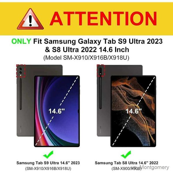 Borse per custodie per tablet per PC per Galaxy Tab S8 Ultra 14.6 Coperchio Smart Copertura Smart per Galaxy Tab S9 Ultra 14.6 x910 x916 x918 Tablet Green