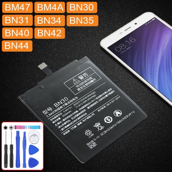 Batteria per attrezzature per Xiaomi Redmi 3 3S 3x 4 4A 4x 5 5A 5 Plus Prime Battery BM47 BM4A BN30 BN34 BN35 BN40 BN42 BN44 BN 30 34 35 40 44