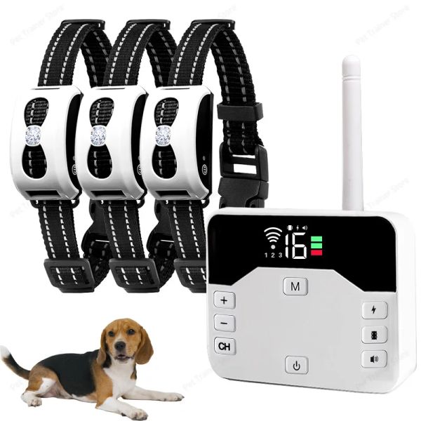 Collari 2 in 1 PET ELETTRICE PET Wireless Dog Training Collar Anti Rugghaway fino a 3 cani Sistema ricaricabile per il contenimento di animali domestici