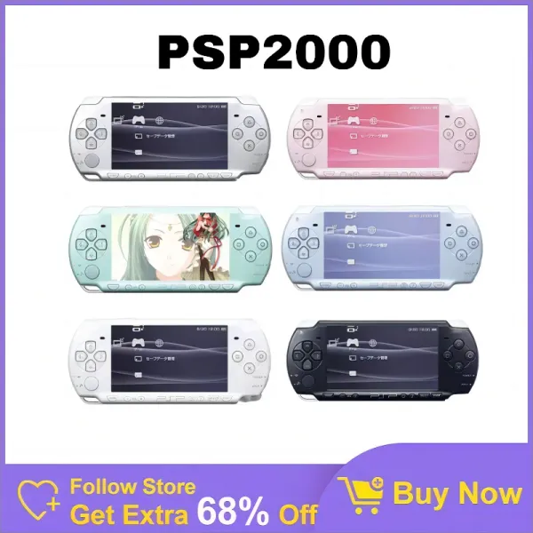 Oyuncular Orijinal PSP2000 Oyun Konsolu 32GB 64GB 128GB Bellek Kartı Ücretsiz Oyunlar, Ön Kurulu Oyunlar ve Oynamaya Hazır