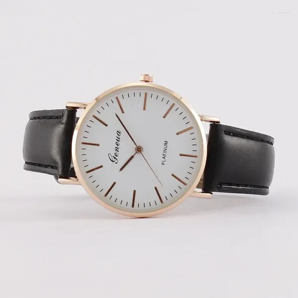 Relógios de relógios de pulso assistem a moda casual Ultra Thin Watches Simple Women Business Leather Quartz Clocks Luxury Relloj Para Mujer