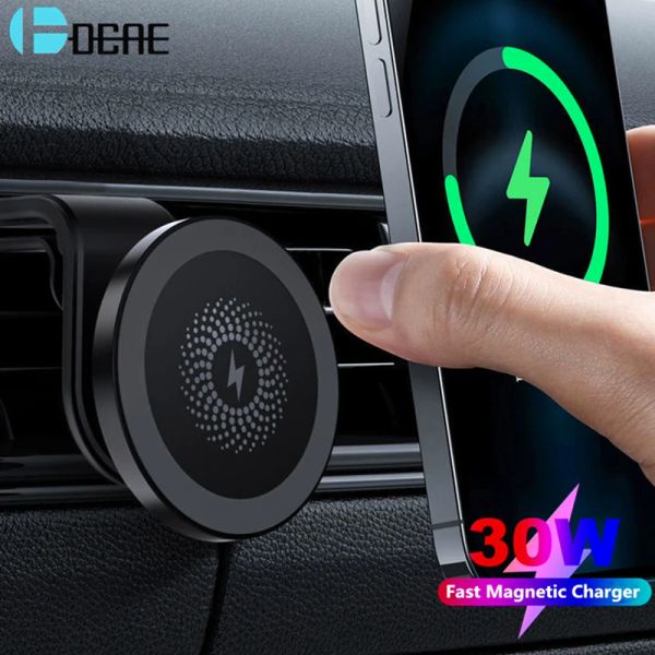 Ladegeräte DCAE 30W Magnetic Wireless Car Ladegerät Mount Ständer für iPhone 14 13 12 Pro Max Mini Typ C schneller Ladeluftlüftungs -Telefonhalter