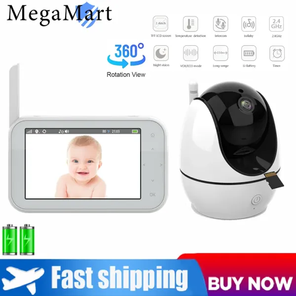 Monitore 4,5 Zoll Innenbabykamera 1080p LCD -Touchscreen Infrarot Wireless Babyphone mit bidirektionaler Sprachsprechung 360 Rotation