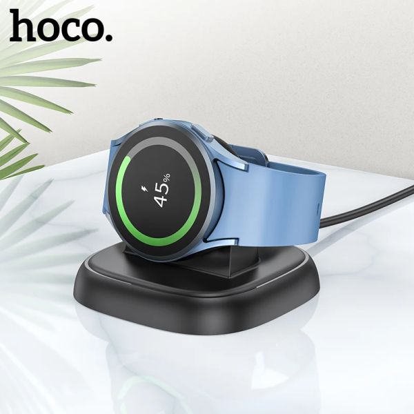 CHARGERS HOCO CW49 Estação de carregamento sem fio de mesa para Samsung Galaxy Watch 1/2/3/4/5 Carregador sem fio Smart Watch Dock Charging Stand