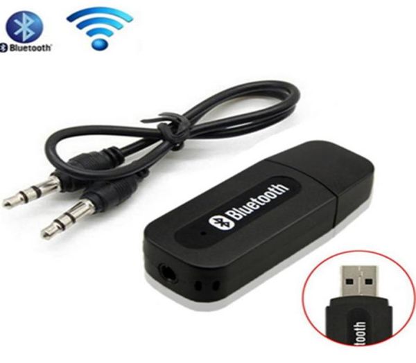 Araba Bluetooth Aux Kablosuz Taşınabilir Mini Siyah Bluetooth Müzik Ses Alıcı Adaptörü 35mm iPhone Android Telefonları için Stereo Ses1359765