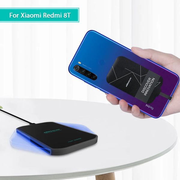 Ladegeräte Redmi Anmerkung 8T Qi Wireless Ladeladegerät USB Typ C Empfänger Patchbeutel Safe drahtlose Ladung für Xiaomi Redmi Note 8t Pro