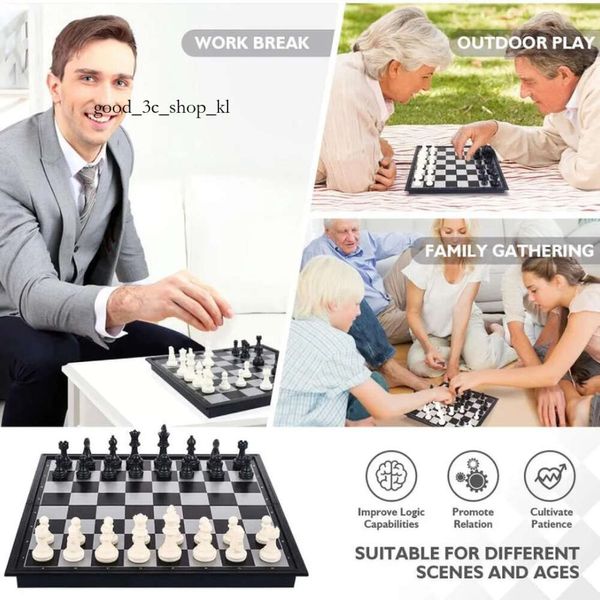 Toys de inteligência infantil portátil Mini International Chess Dobring Plástico Plástico Plástico quadro de tabuleiro Toy 429