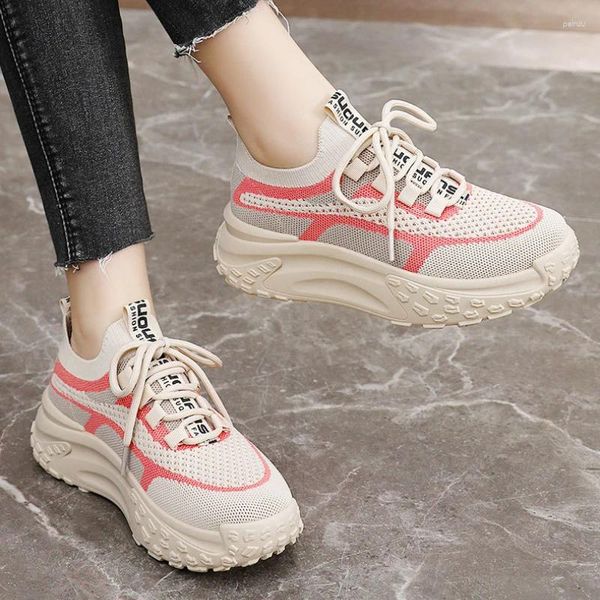 Casual Schuhe Mesh Sneakers für Frauen Sommersport Tennis weibliche atmungsaktive Dicke Ssolierte Trainer Sportschuhschuhschuhe