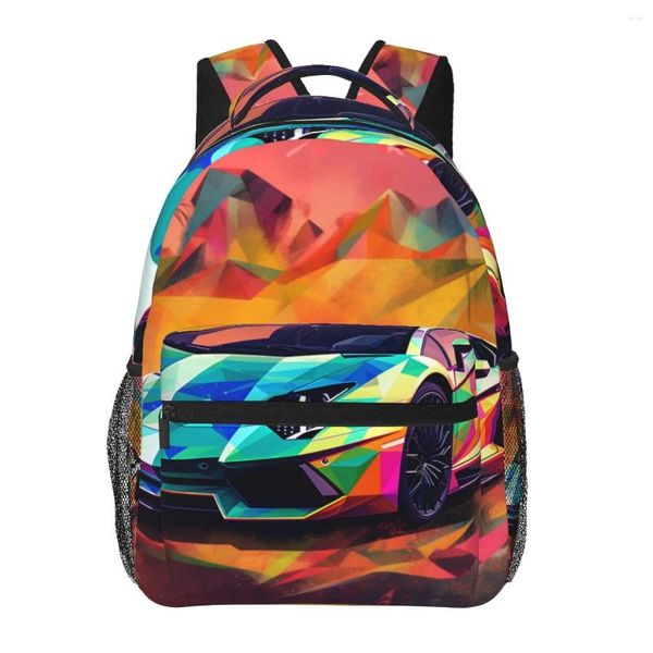 Zaino per auto sportive di lusso copertina art neo fauvism trekking zaino da ragazza kawaii borse scolastiche colorate grandi zaino grande