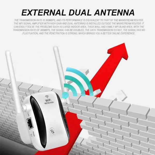 Novo 2024 300m Signal Bun Repeater Signal Amplifier Repetidor de Wi -Fi através do roteador de parede WR29 Novo roteamento sem fio AP