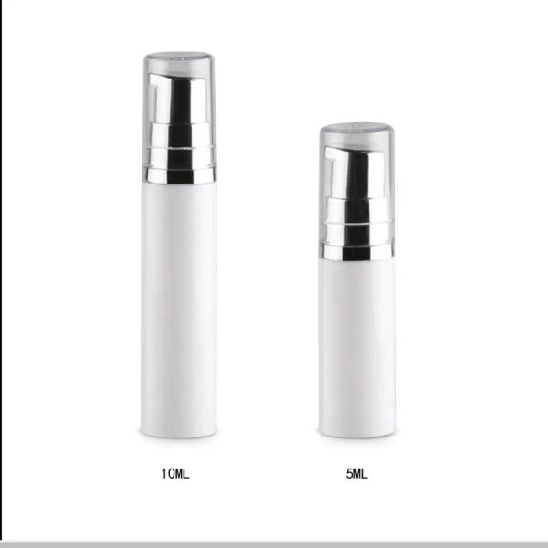 Flaschen 50 x 5 ml 10 ml Mini leerer luftloser Pumpenflasche 1/3oz Tragbarer kosmetischer Behälter am besten als Make -up -Fundamente und Seren