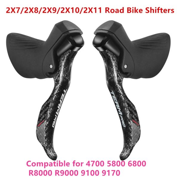 Peças Sensah Road Bike Shifters 2x8/2x9/2x10/2x11 alavanca de velocidade Biciclo de freio do grupo de traslado compatível com 5800 6800 R8000 4700