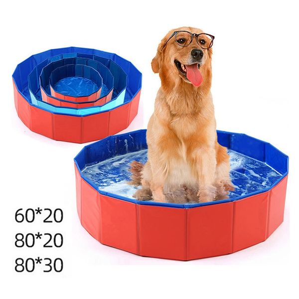 Складное собачье бассейн Детский балл бассейн в помещении на открытом воздухе летние прохладные ванны ванна с диаметром портативная ванна для купания для питомца 240419