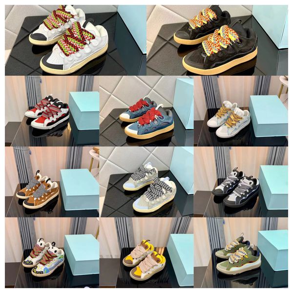 Luxusdesigner Lavines Lanvinity Lavinas Lederschuhe Casual Curb Sneakers Schwarze Frauen Außergewöhnliche Sneaker -Kalbsleder -Gummi -Nappa -Plattform