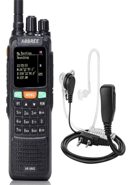 ABBREE AR889G Walkie Talkie GPS 10Watts Night Backlight Duplex Dual Band Dual Riceving Ham CB Radiosheadset4300665