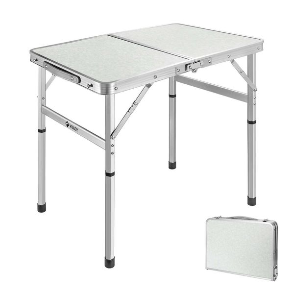 Camp Furniture Tragbarer Klapptisch Couchtisch 61 cm/91 cm Aluminiumlegierung Camping Table Outdoor Esstisch kann bis zu 40 kg Y240423 wiegen