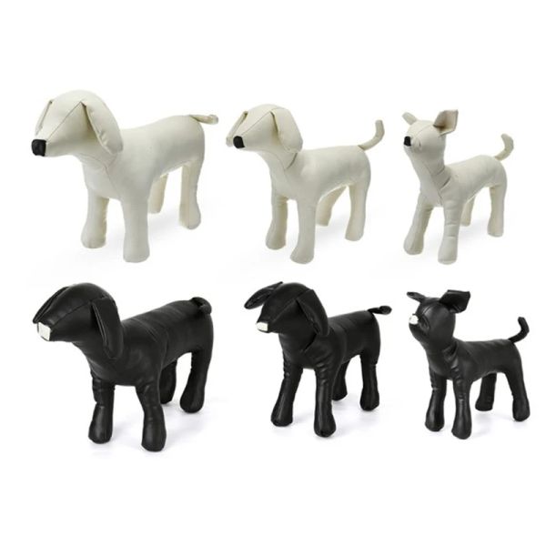 Defina manequins de cão de couro de couro modelos de cães Toys Toys Pet Animal Shop Display Mannequin Black M