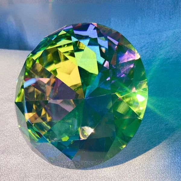 Nagelkunst Display 80mm transparent holographische Glaskristall Diamant Handmodell Aufnahme Ornament Schmuck Salon Maniküre Werkzeug