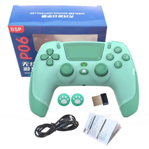 Gamepads Green Wireless BT Gaming Joystick para PS4 Game Controller para Switch Console PC Android iOS Mobile Device GamePad Acessórios