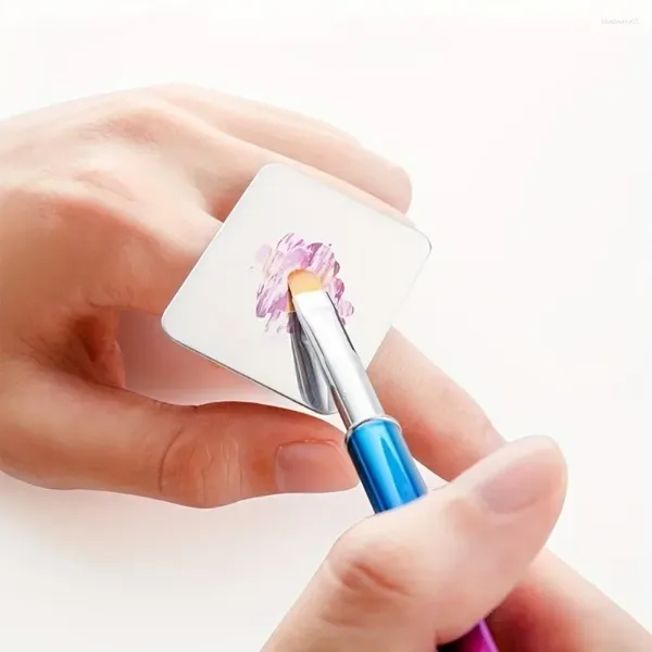 Make -up Pinsel 1pc Nail Art Palette Edelstahl Mischring DIY Design Lackfarbe Metall Werkzeug