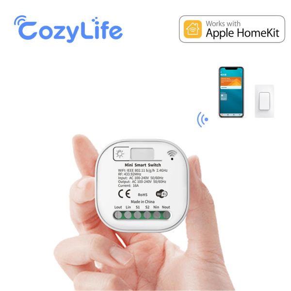 Controllo HomeKit WiFi + RF433 Mini Smart Switch 16A MODULE CONTROLLO MODULO SUPPORTO SUPPORTO Alexa Alice SmartThings