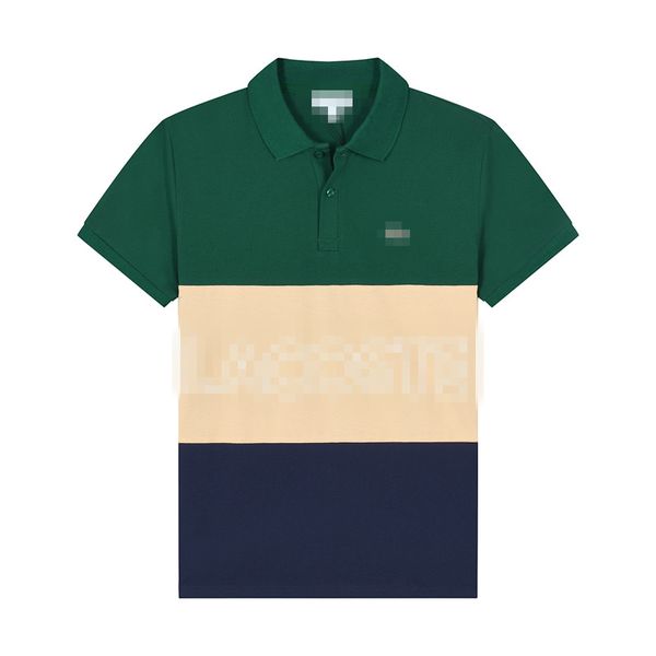 Camiseta premium masculino verão nova marca de marca de bordado retro bordado puro algodão curto camiseta pólo de seda de seda respirável camiseta de golfe