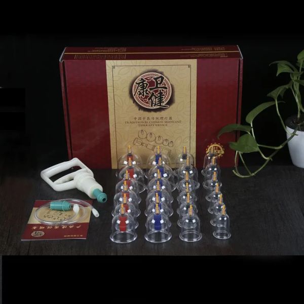 Massager 24 tazze di coppa sotto vuoto set hijama magnetico aspirante lattine a coppa per agopuntura Massaggio di aspirazione Kit di massaggio medico cinese