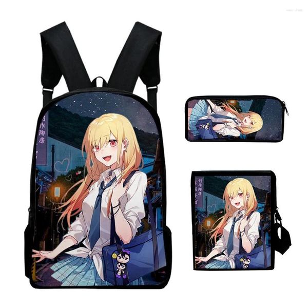 Rucksack -Cartoon mein Kleid up Liebling 3PCS/SET 3D School Schüler Buchbag Travel Laptop Daypack Umhängetasche Bleistiftetasche Koffer