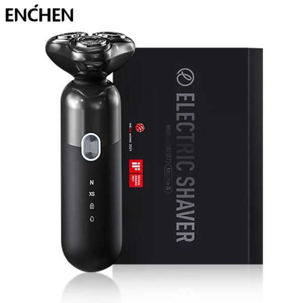 Shavers Enchen Mocha S Maglie's Electric Aiuto Electric Wet Dry Brerimer Ipx7 Waterproof Replaoble Electric Razor Magnetic Cutter Testa