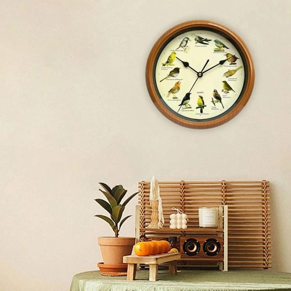 Настенные часы птичьи часы творческий тихой декоратив для офисной домашней гостиной пения со звуком